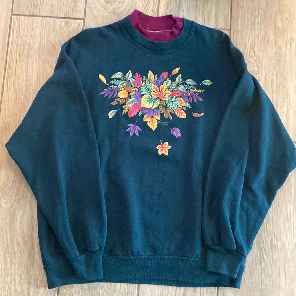 Vintage 80s Morning Sun double-crewneck sweatshirt